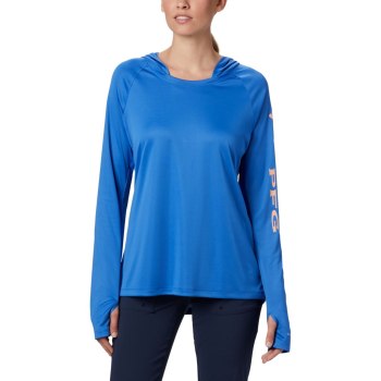 Columbia PFG Tidal, Sudaderas Con Capucha Azules Coral Claro Para Mujer | 936047-LUS